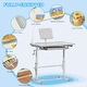 preview thumbnail 9 of 12, Kids Desk and Chair Set with Adjustable Tabletop, LED Light, Cup Holder, Drawer, and Pen Box, Ideal for Homework, Ages 6-12