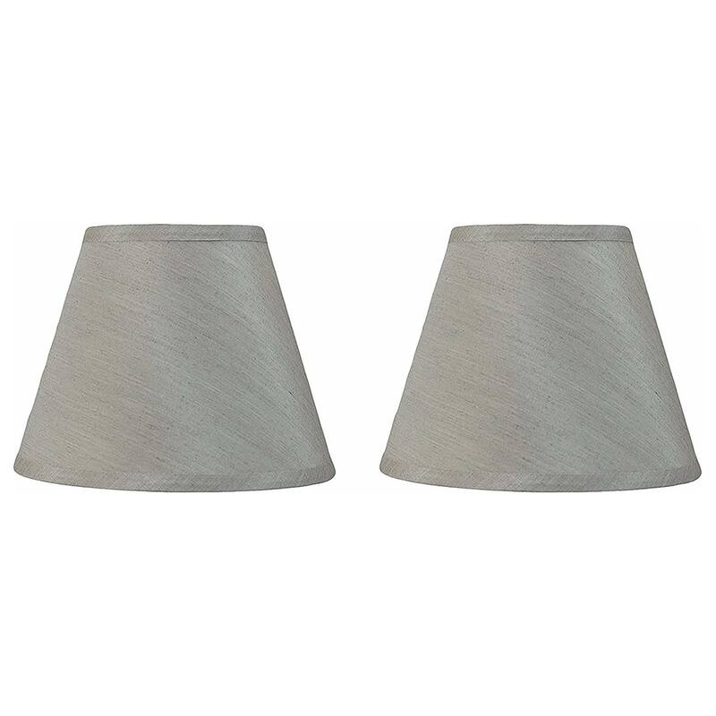 Hardback Faux Silk Conical Lamp Shade, 5 inch Top, 9 inch Bottom, 7 inch Slant - Set of 2 - Champagne