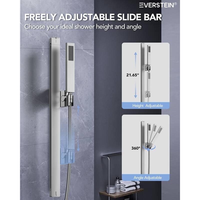Multi-Function Thermostatic Shower System – Rainfall, Waterfall, Body Jets & LED Smart Control - 15*23