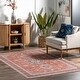 preview thumbnail 14 of 20, Nuloom Tama SpinClean Circle Medallion Machine Washable Area Rug 4' x 6' - Red - Rectangle