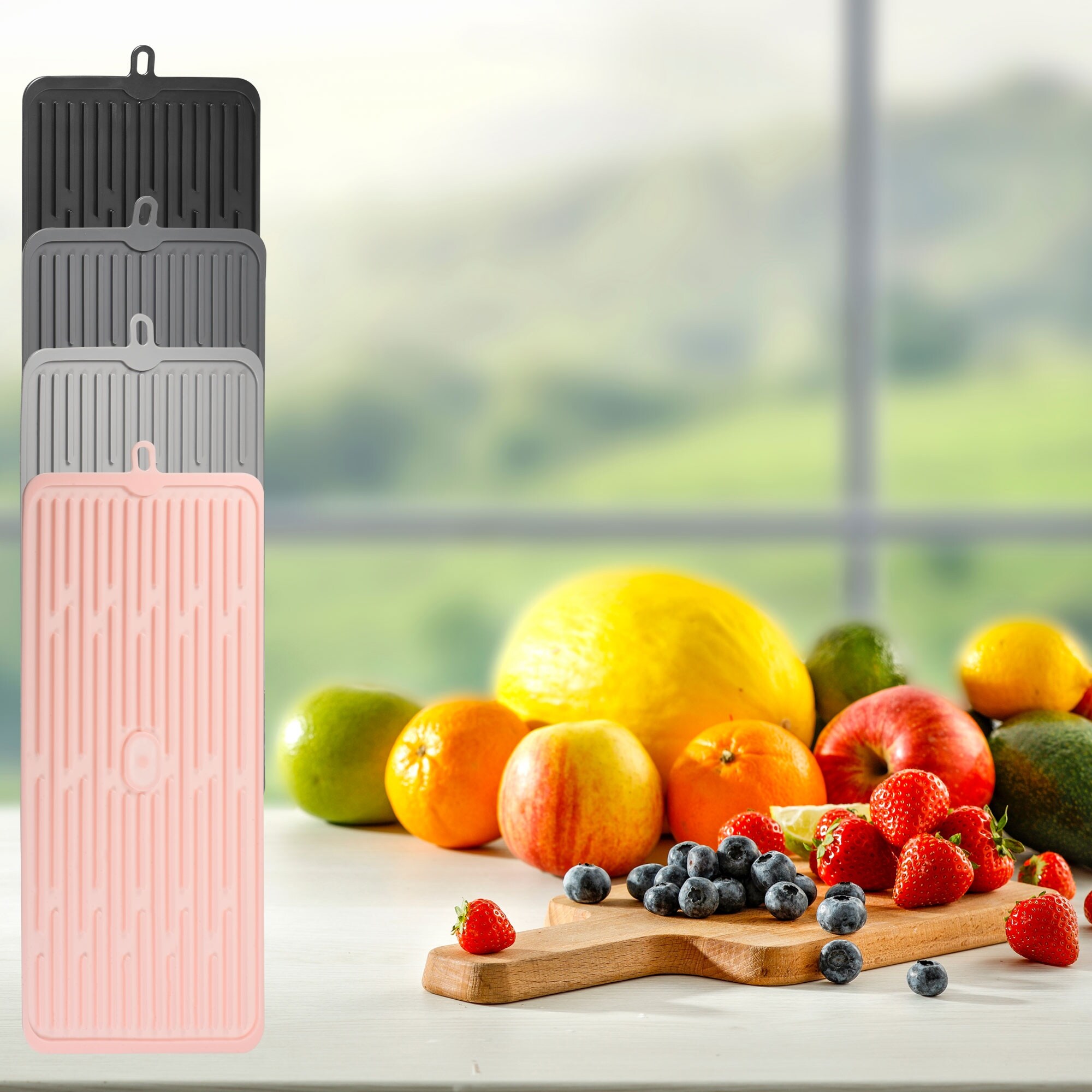 Silicone Dish Drying Mat, 2Pcs x 8