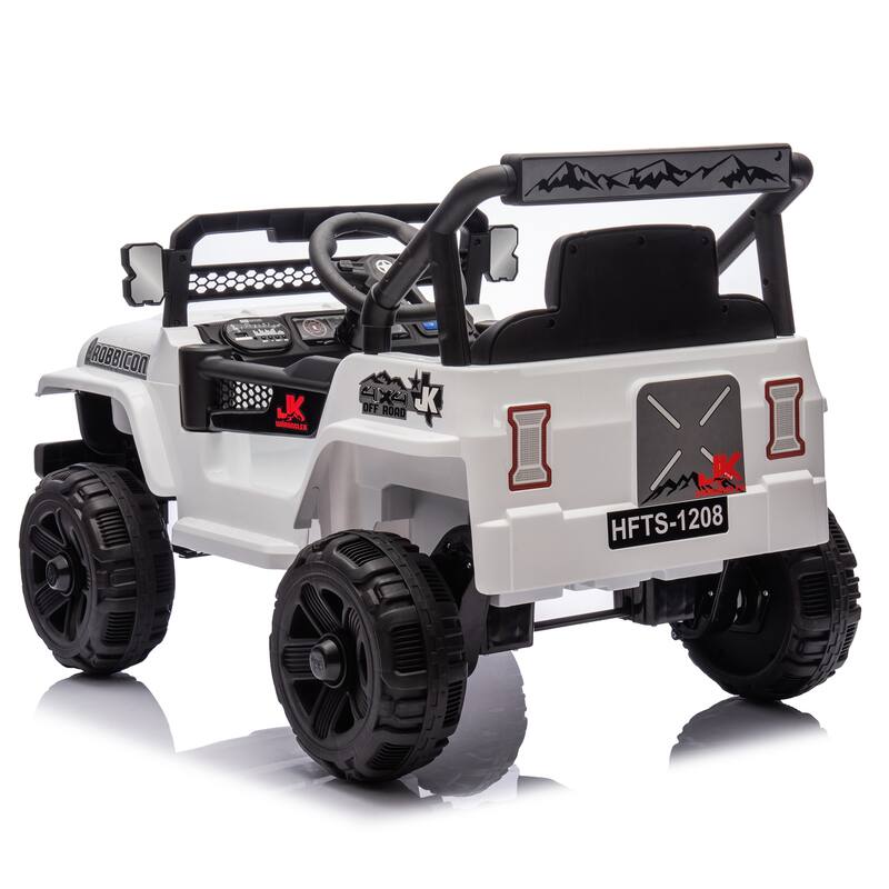 Kids' 12V Ride-On Truck with Early Education, LED Lights, and Music, Perfect Holiday Gift