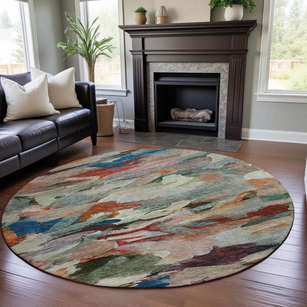 Premium Washable Super Soft Brushstrokes Abstract Mayfield Rug