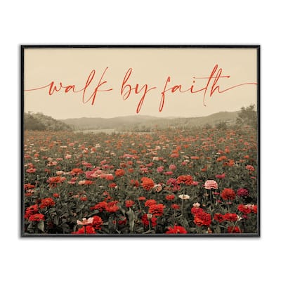 Stupell Walk By Faith Garden Framed Giclee Art Design By GAIL PECK