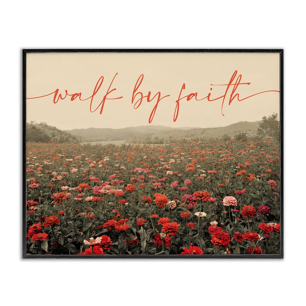 Stupell Walk By Faith Garden Framed Giclee Art Design By GAIL PECK