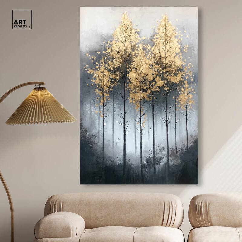 Gilded Grove Canvas by Art Remedy, Gallery Wrapped