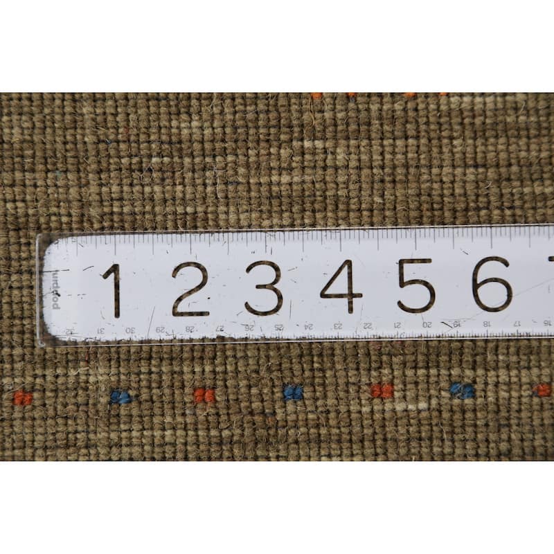 Hand Knotted Oriental 100% Wool Carpet Tribal Tribal Green Gabbeh Area Rug - 5' 0'' X 3' 2''