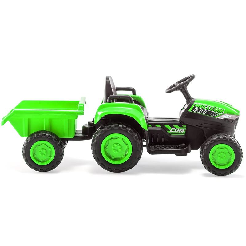 EROMMY Ride on Car Toys with Remote Control, Digger, Horn, Lights, Music Player, Safety Belt,