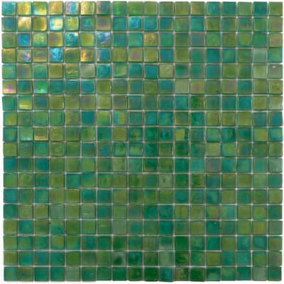 Apollo tile 12" x 12" Skosh Glossy Emerald Green Glass Tile (18.69 sq ft/case) - 20 Pack