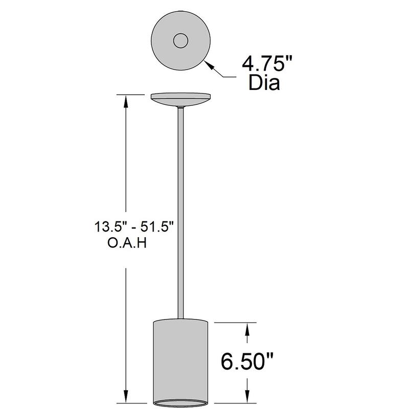 Access Lighting Pilson Cylinder Pendant - Rod - Replaceable LED