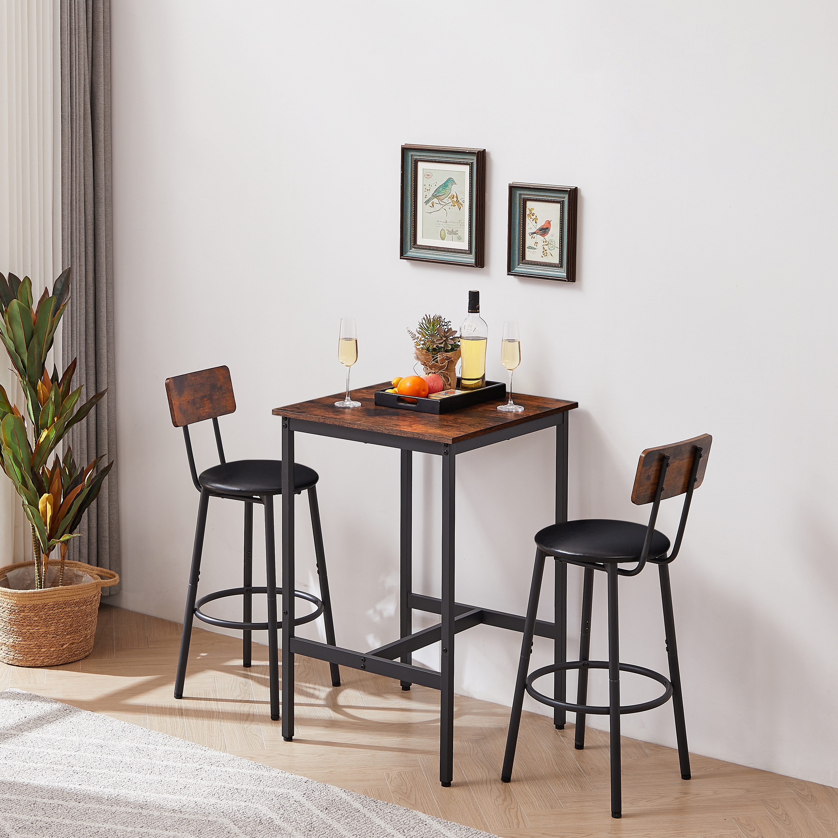 Two bar hotsell stools and table