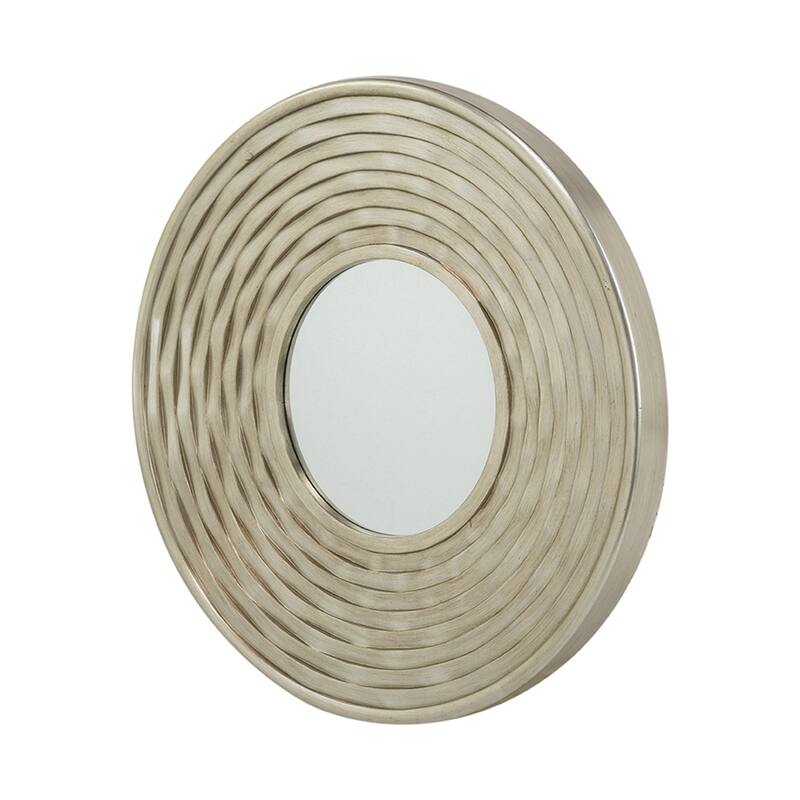 Round Wall Mounted Mirror - Home Decor for Bathroom, Living Room - Silver