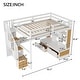 preview thumbnail 9 of 15, Full Size Loft Bed with Desk and Shelves, Two Built-in Drawers, Storage Staircase