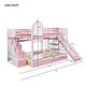 preview thumbnail 6 of 32, Castle Style Bunk Bed with 2 Drawers 3 Shelves and Slide