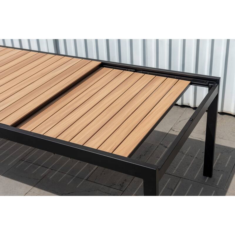 Amazonia Extendable Aluminum and Rope Outdoor Patio Dining Table