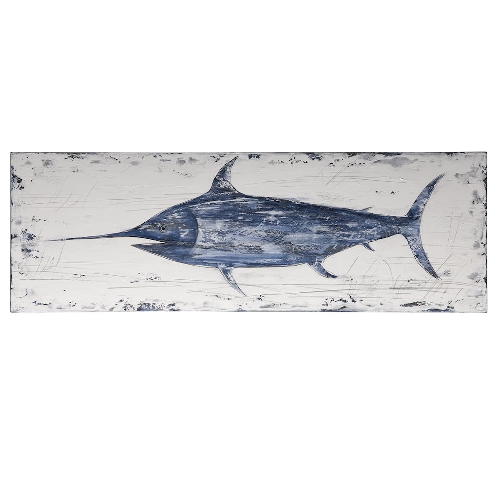 Anglo - Rustic Swordfish - Coastal Handmade Oil Painting