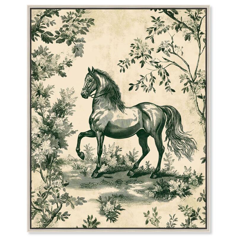 Equestrian Etching Canvas by Art Remedy - 16" x 20" - Silver