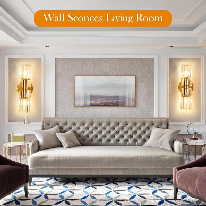 KAYLA Indoor Wall Sconces, Bathroom Vanity Light Fixtures Over Mirror, BedrooWall Light Wall Lamp for Stairway (2-Light)