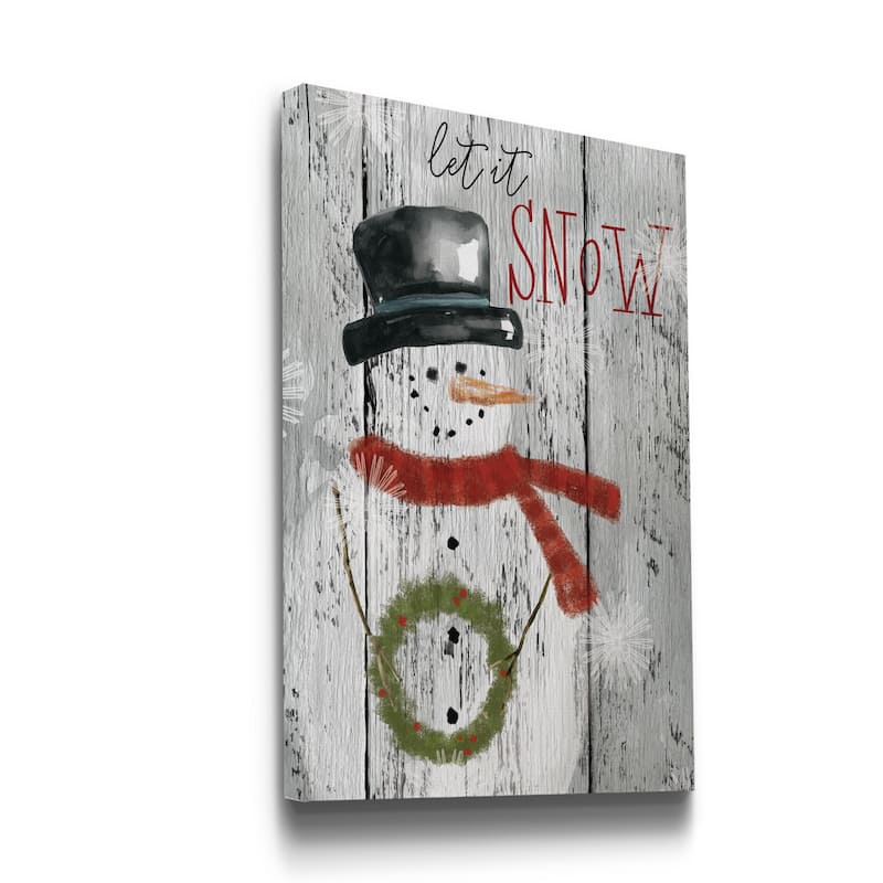 Let it Snow Snowman-Premium Gallery Wrapped Canvas - Ready to Hang