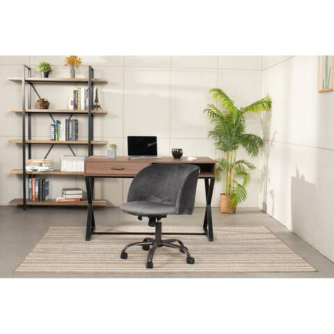 Homylin Swivel Office Chair Velvet Modern Style Height Adjustable