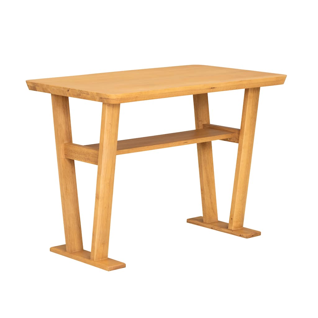 Charming Dining Table & Chairs Set with Upholstered Bench, White Natural Breakfast Nook with Coffee Table