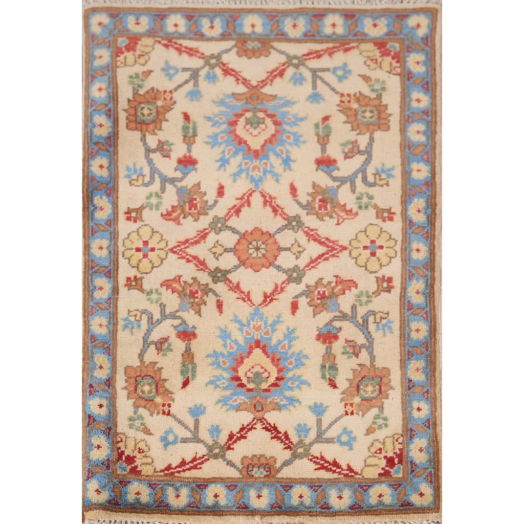 Kazak Oriental Accent Rug Hand-Knotted Wool Carpet - 1'11"x 3'1"