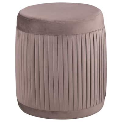 Tovar Round Upholstered Ottoman Mauve