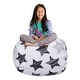 preview thumbnail 76 of 187, Kids Bean Bag Chair Cover Stuffed Animal Storage or Toy Organizer 38 Inch Large - Canvas Sketchy Star on White
