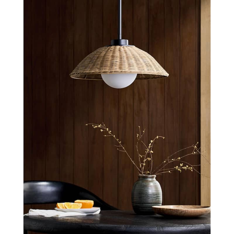 Livabliss Rupit Global Pendant - 16"L x 16"W x 8"H - Black
