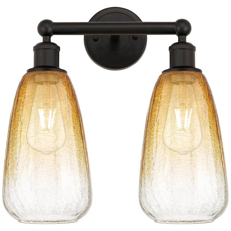 Innovations Lighting Endless Possibilities Edison - Brookhaven Almond - 2 Light 15" Bath Vanity Light - Oil Rubbed Bronze/Amber