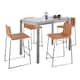 Option Camel Faux Leather/Clear Glass Top