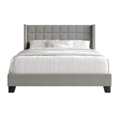CraftPorch Wingback Linen Upholstered Panel Bed