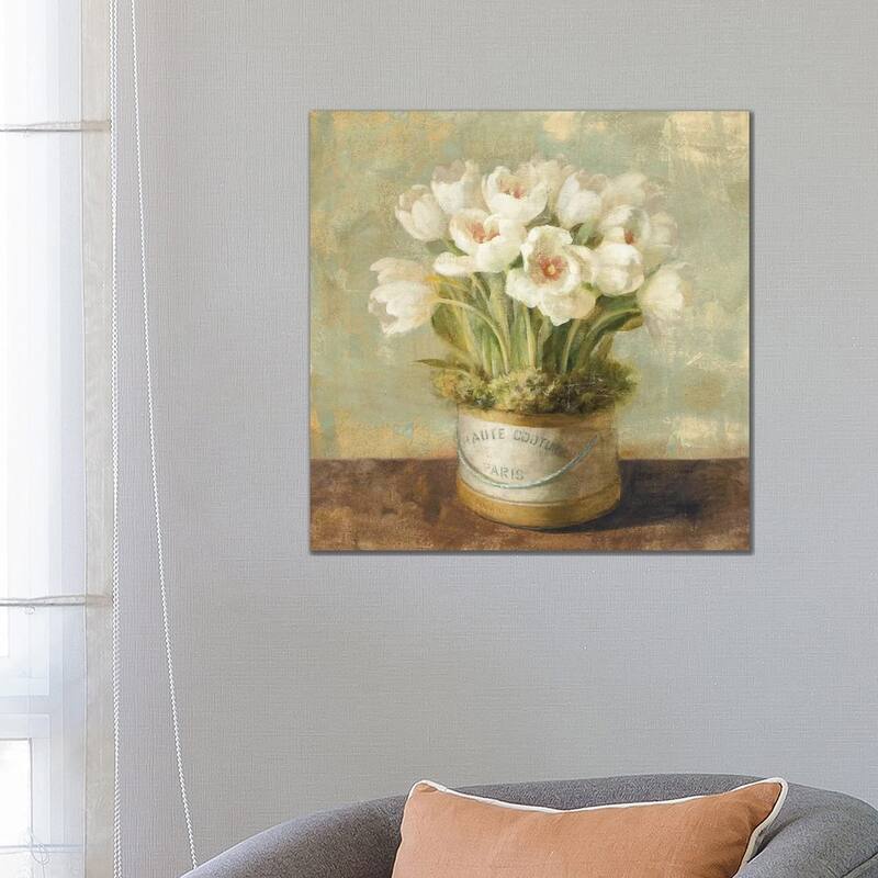 iCanvas "Hatbox Tulips" by Danhui Nai Canvas Print - 26x26x1.5