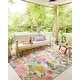 preview thumbnail 16 of 22, Alexander Home Botanical Garden Indoor / Outdoor Area Rug 10'-6" x 13'-9" - Ivory / Pink / Yellow