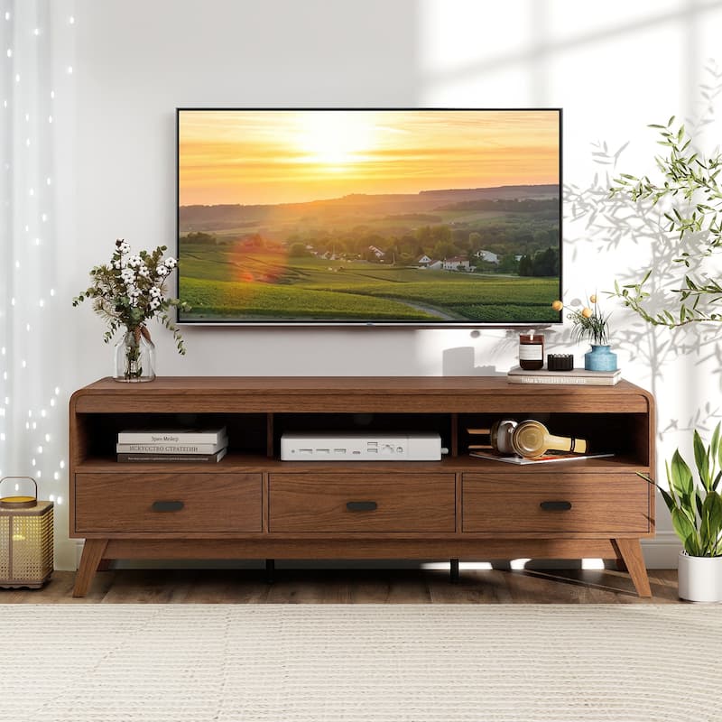 Gymax TV Stand for TVs up to 70'' Mid Century Modern Entertainment