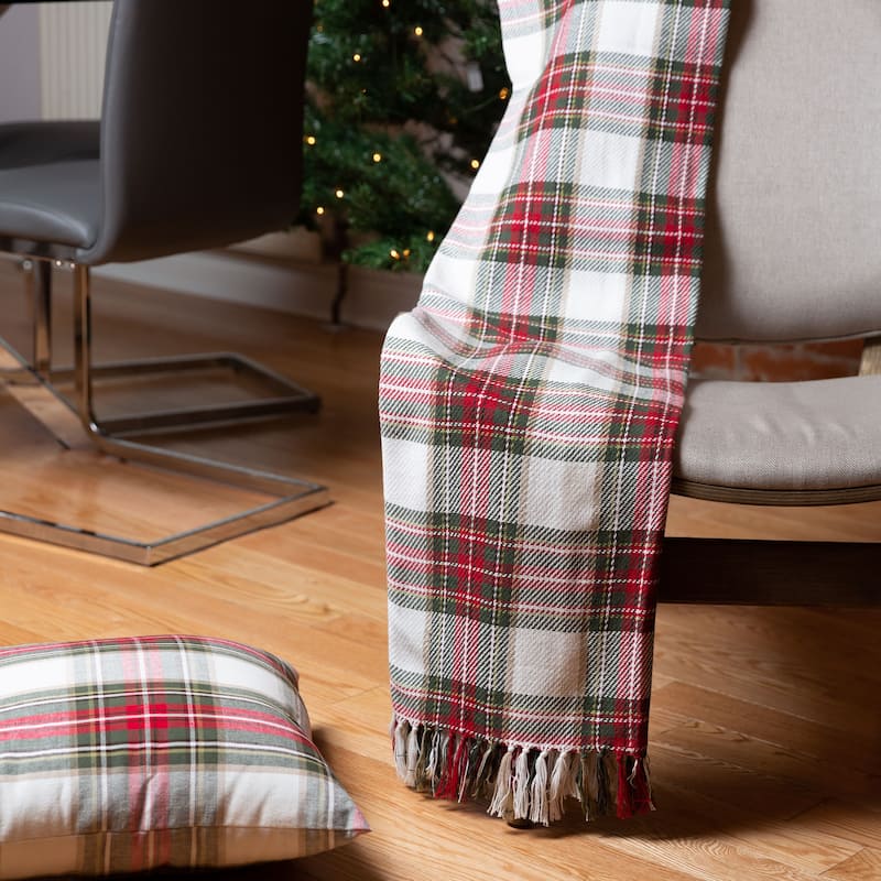 Fabstyles Celebration Plaid Cotton Throw Blanket