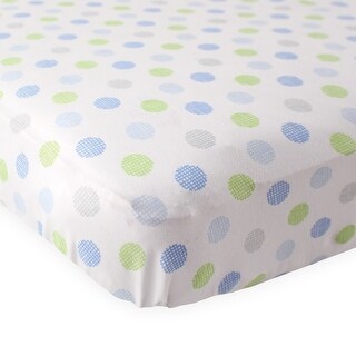 Luvable Friends Baby Boy Fitted Crib Sheet, Blue Crosshatch, One Size - Blue Crosshatch - One Size