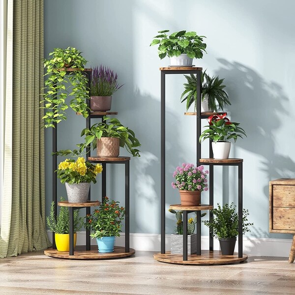 4-Tier Plant Stand Indoor, Tall Wood Plant Shelf Holders, Set of