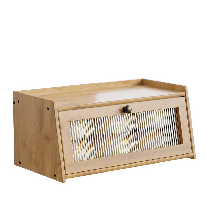 Wooden Bread Box Large Capacity Kitchen Storage Container Bread Holder