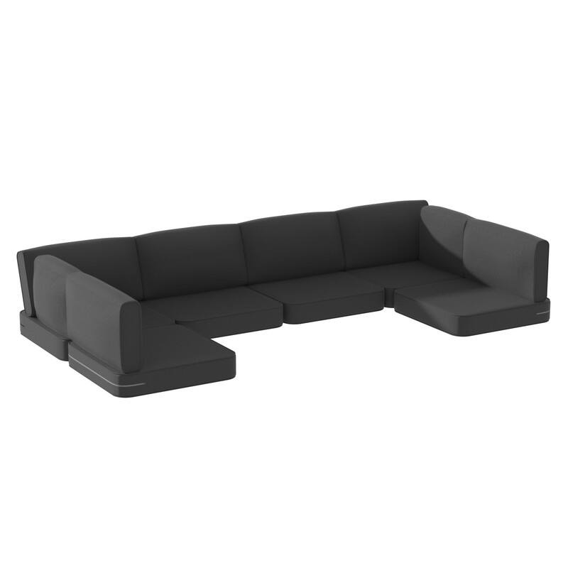 14-Piece Patio Furniture Sofa Cushions, 6-Seater Outdoor Cushion Set (Only Include Cusions，Not Sofa） - 25.6*25.6*4in