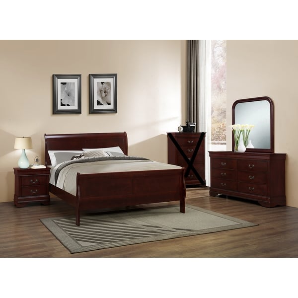 acme furniture louis philippe nightstand, cherry, one size