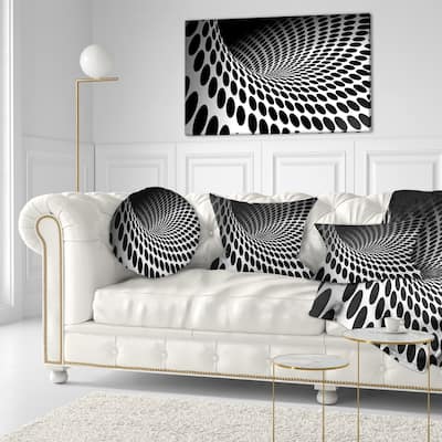 Waves and Circles Black n" White - Abstract Art Canvas Print