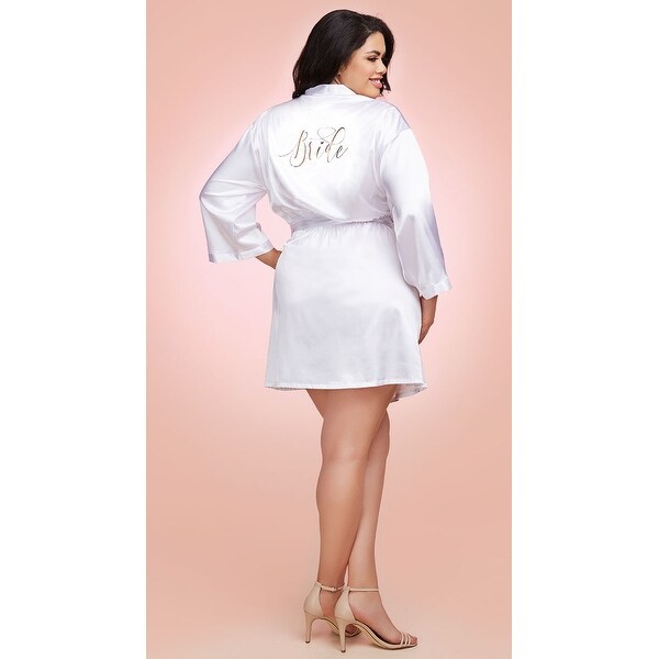 plus size satin bridal robe