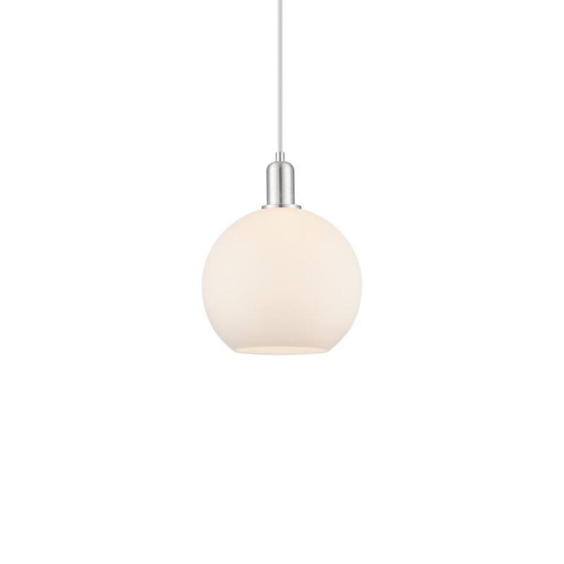 Innovations Lighting 716-1P-13-10 Athens Pendant Athens 10" Wide Mini - Brushed Satin Nickel / Matte White