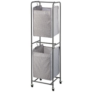 mDesign Vertical Portable Laundry Hamper Basket - Metal Frame - 13.75 X 16.75