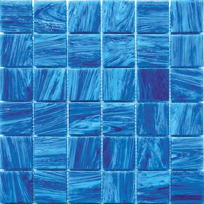 Apollo tile 12" x 12" Celestial Glossy Ultrmarine Blue Glass Tile (10 sq ft/case) - 10 Pack