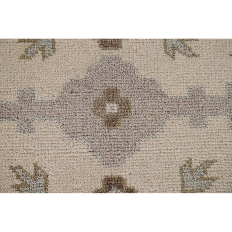 Floral Oushak Oriental Area Rug Hand-Knotted Wool Carpet - 9'0"x 11'11"