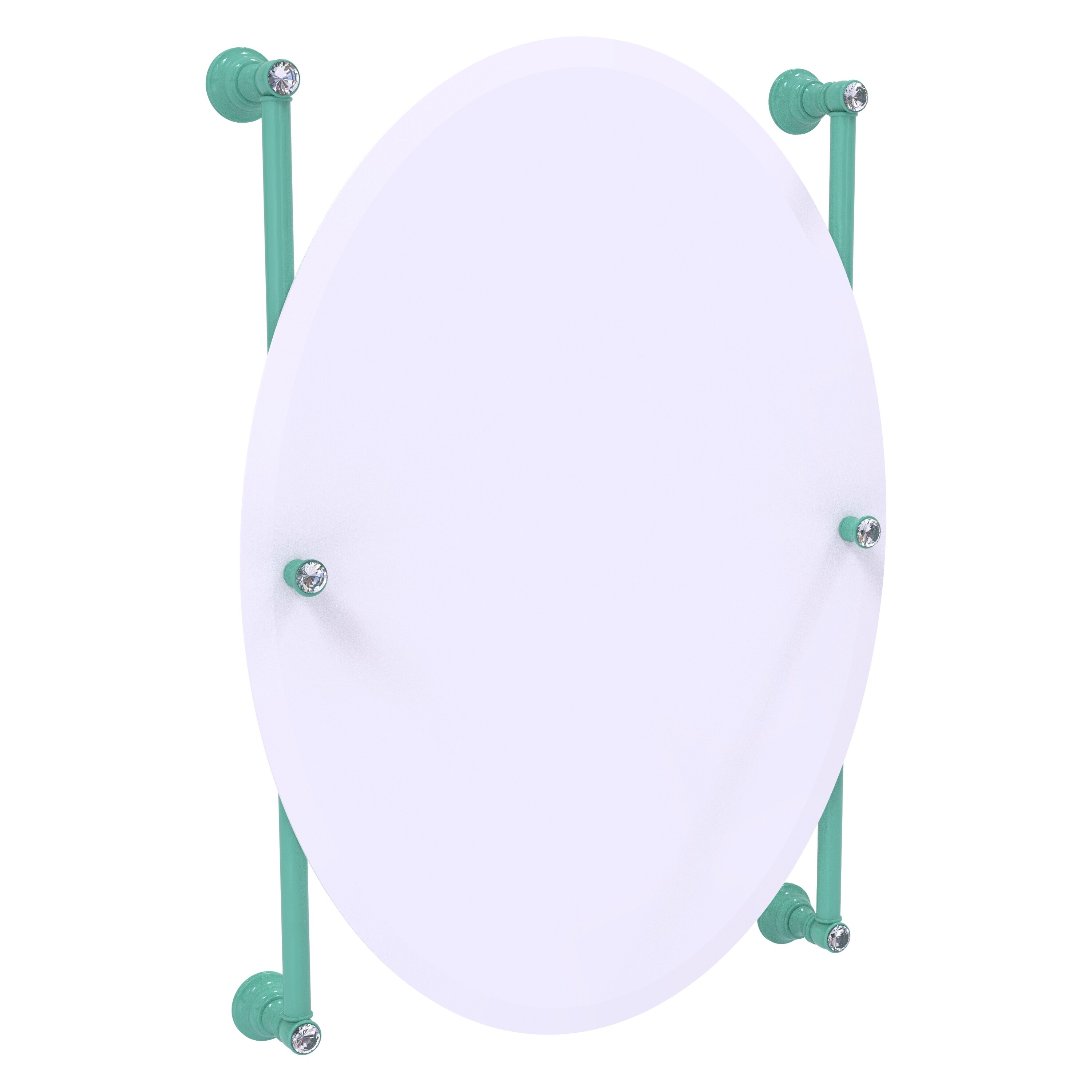 Allied Brass Carolina Crystal Collection Oval Frameless Rail Mounted Mirror