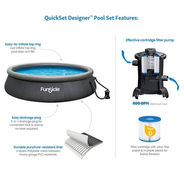 Swimming Pools Quick Set Pool Pump Filter Pump Easy Set Up