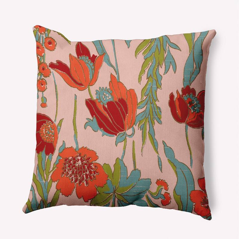 Bold Flower Garden Decorative Indoor/Outdoor Pillow - 20" x 20" - Red